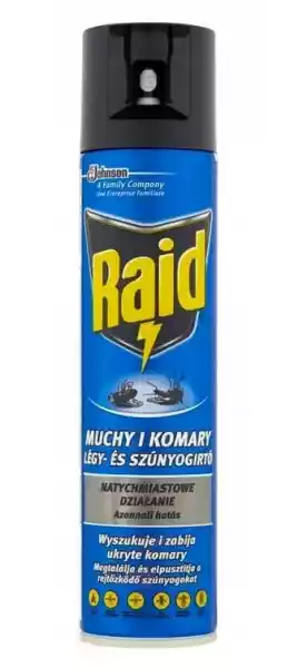 Raid Spray Niebieski Na Komary Muchy Osy 400Ml