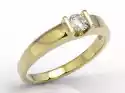 Pierścionek Zaręczynowy Z Żółtego Złota Z Brylantem Jp-9827Z