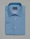 Borgio Koszula Męska Luino 00289 Długi Rękaw Niebieski Slim Fit