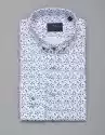 Borgio Koszula Męska Calimera Długi Rękaw Biały Slim Fit 00264
