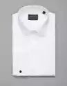 Koszula Męska Bawełniana Mozza Na Spinki Biały Slim Fit 00253