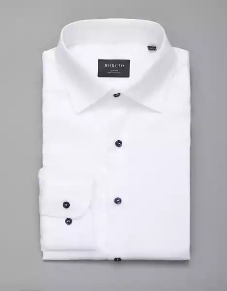 Koszula Fasano 00249 Długi Rękaw Biały Slim Fit