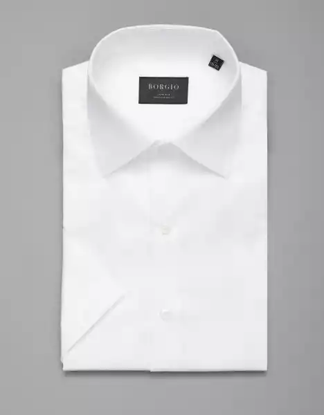 Koszula Męska Bawełniana Canosa 00102 Krótki Rękaw Slim Fit Biał