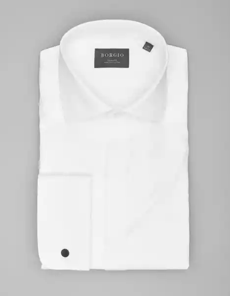 Koszula Męska Bawełniana Mozza Na Spinki Slim Fit Biały 00201
