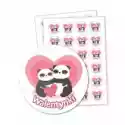 Learnhow Naklejki Walentynkowe Pandy 