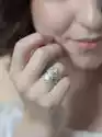 Skarabeusz Biały Pierścionek - Srebrna Biżuteria