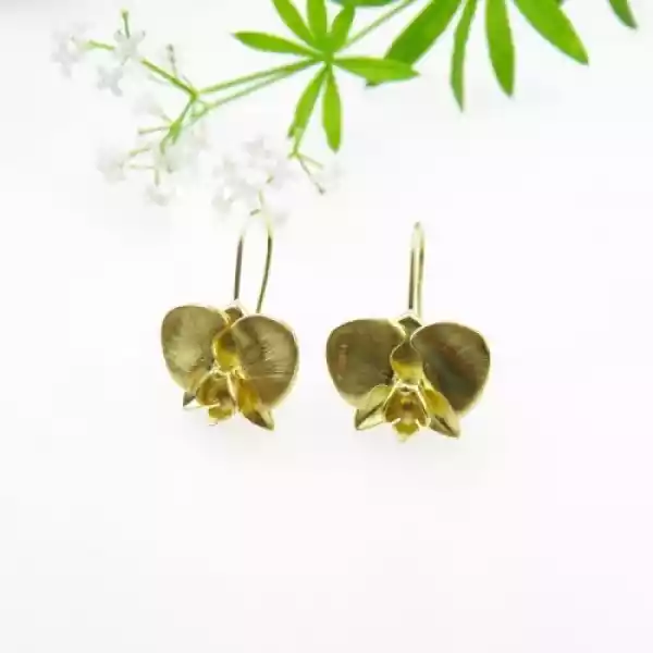 Kolczyki - Złota Orchidea