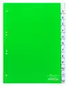 Przekładki A4 Zielone, Zgrzane Wymienne Indeksy, 1-12