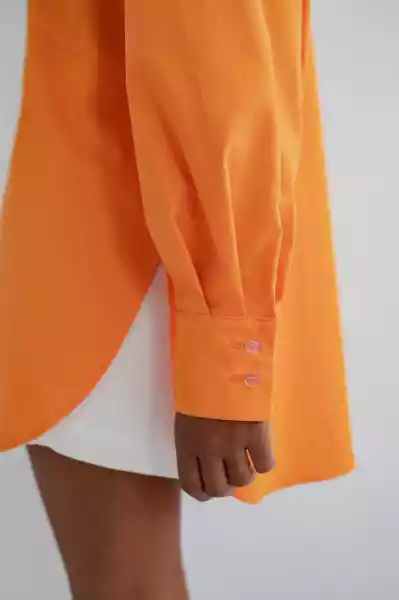 Koszula Bawełniana Typu Oversize W Kolorze Exotic Orange - Borgo