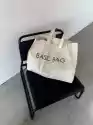 Torba Typu Shopper Bag Beżowa Large Size Basic Bag