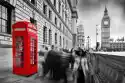 Myloview Fototapeta Czerwone Budki Telefoniczne I Big Ben W Londynie, Ang