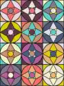 Naklejka Wzór Retro Kształty Geometryczne. Kolorowe Mozaiki.