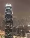 Myloview Obraz Lotnicze Zdjęcie Ifc Hongkongu W Nocy