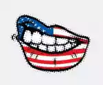 Myloview Obraz Zakręcony Usta Flaga Usa