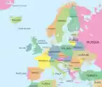 Myloview Obraz Kolorowa Mapa Polityczna Europy