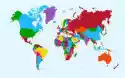 Myloview Fototapeta Mapa Świata, Kolorowe Kraje Atlas Eps10 Plik Wektorow