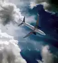 Fototapeta Samolot W Locie Na Przestrzeni Powietrznej Z Chmury