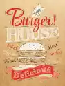 Plakat Poster Napis Burger House Malowane Z Hamburgera I Inscr