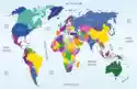 Fototapeta World Map Geograficznych I Politycznych