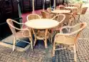 Myloview Obraz Street View Z Tarasem Kawy Ze Stołami I Krzesłami