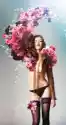 Myloview Plakat Piękna Seksowna Kobieta I Duże Kwiaty