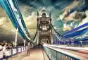 Fototapeta Tower Bridge W Nocy Z Tras Lekkich Samochodów - Londo