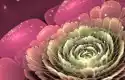Myloview Obraz Różowy Kwiat I Zielony Fraktalna