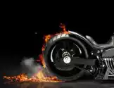 Myloview Obraz Custom Czarny Motocykl Przepalenia. Pokój Dla Tekstu Lub C