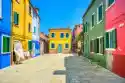 Myloview Fototapeta Venice Góry Burano Wyspa Ulicy, Kolorowe Domy, Włochy