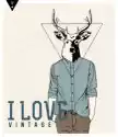 Plakat Vintage-Hipster Fashion Illustration Deer