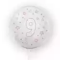 Tuban Balon Gwiazdki Cyfra 9 Różowy 45 Cm