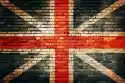 Fototapeta Wielka Brytania Flaga Na Starym Murem