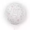Tuban Balon Gwiazdki Cyfra 4 Różowy 45 Cm