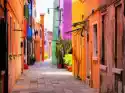 Myloview Fototapeta Kolorowe Ulicy W Burano, Niedaleko Wenecji, Włochy