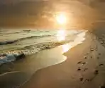 Fototapeta Golden Sunset Na Brzegu Morza