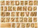 Naklejka Drewniany Alfabet