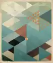 Myloview Plakat Streszczenie Retro Geometric Tło Z Chmurami