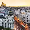 Fototapeta Panoramiczny Widok Na Gran Via, Madryt, Hiszpania.