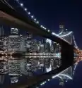 Fototapeta Brooklyn Bridge I Manhattan Skyline At Night, New Yor