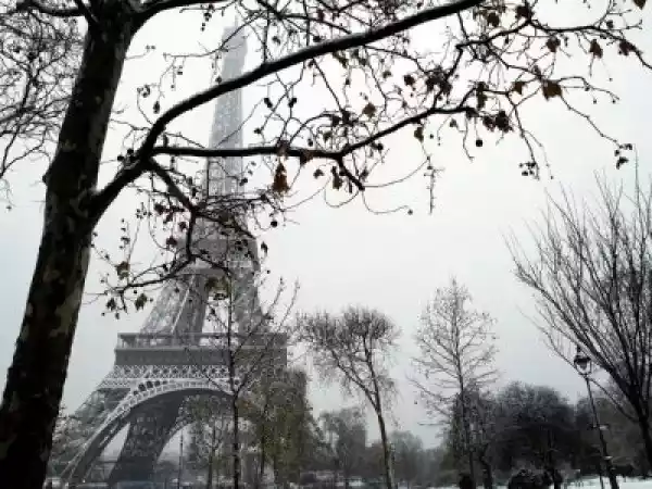 Plakat France Paris Trocadero Pod Śniegiem