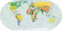 Myloview Naklejka Globalna Mapa Polityczna Świata, Wektor