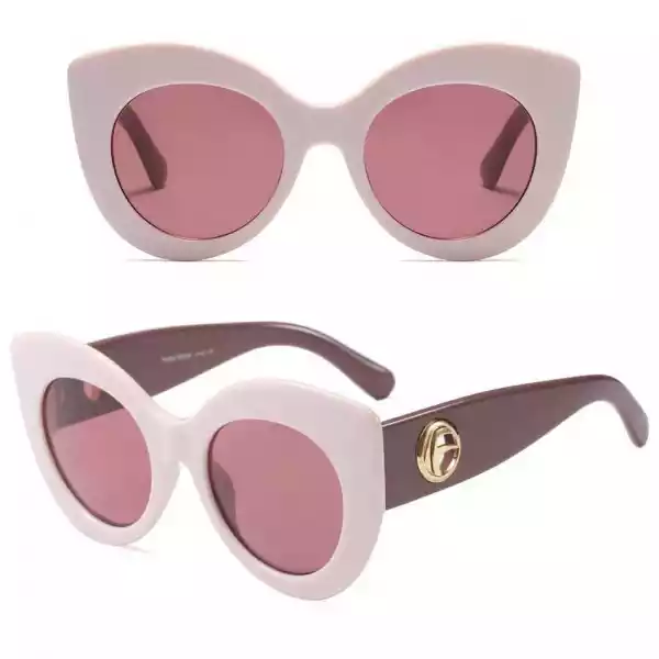 Okulary Przeciwsłoneczne Damskie Kocie Oko Różowe