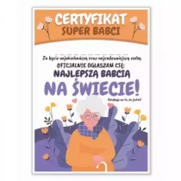 Learnhow Certyfikat A4 Dzień Super Babci 5Szt 