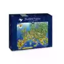  Puzzle 1000 El. Mapa Z Zabytkami Europy Bluebird Puzzle