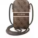 Guess Etui Guess 4G Printed Stripe Pouch 6.7 Brązowy