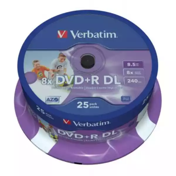 Płyta Verbatim Dvd+R Double Layer Print Cake 25