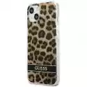 Etui Guess Leopard Electro Stripe Do Apple Iphone 13 Mini Brązow