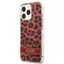 Etui Guess Leopard Electro Stripe Do Apple Iphone 13 Pro Czerwon