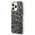 Guess Etui Guess Leopard Electro Stripe Do Apple Iphone 13 Pro Szary