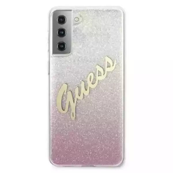 Etui Guess Glitter Gradient Script Do Samsung Galaxy S21+ Różowy